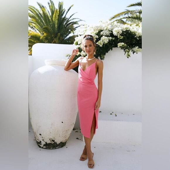 NWT Hello Molly Quiet Dancer Midi Dress in Pink - Picture 6 of 15